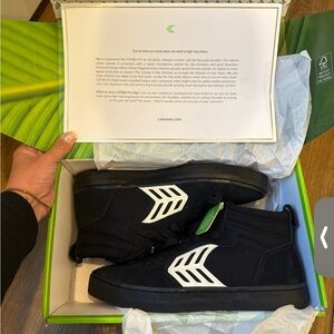 Cariuma Black and White High-Top Sneakers